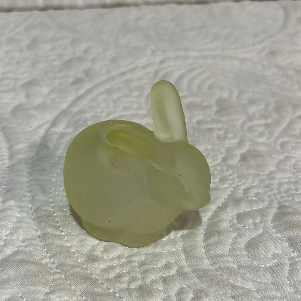 Set of 4 Williams Sonoma‎ frosted glass bunny candle holders